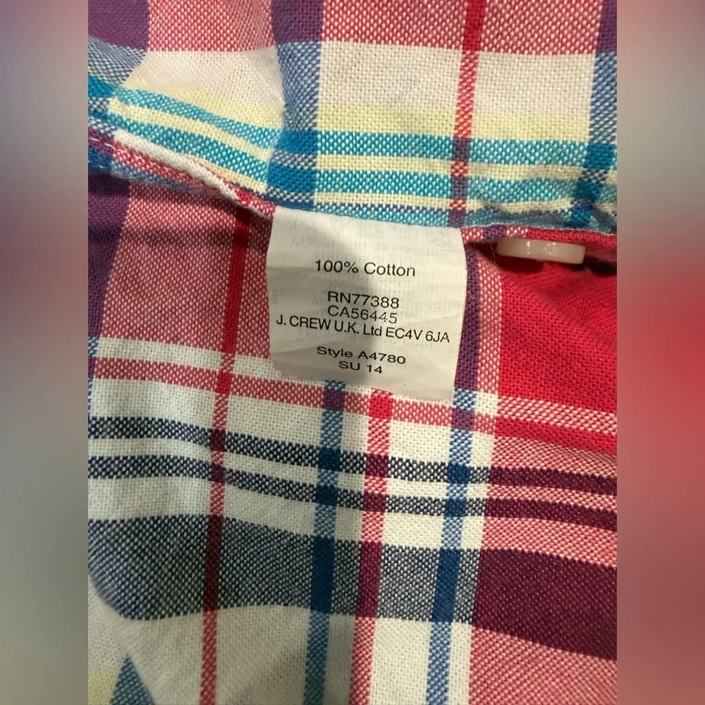 J. Crew Multicolor Plaid Button Down Shirt